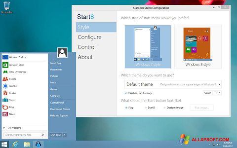 Screenshot Start8 per Windows XP