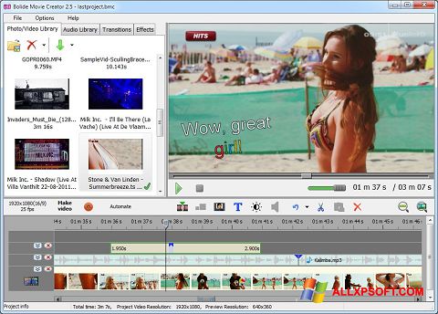 Screenshot Bolide Movie Creator per Windows XP