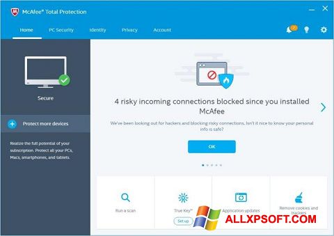 Screenshot McAfee Total Protection per Windows XP
