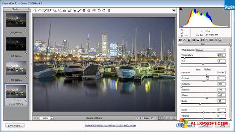 Screenshot Adobe Camera Raw per Windows XP