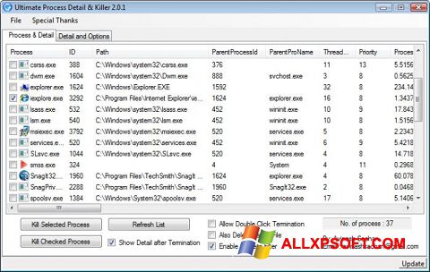 Screenshot Process Killer per Windows XP