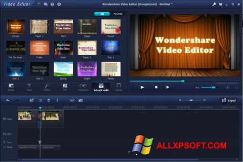 Screenshot Wondershare Video Editor per Windows XP