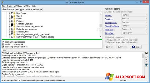 Screenshot AVZ per Windows XP