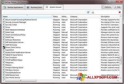 Screenshot Startup Delayer per Windows XP