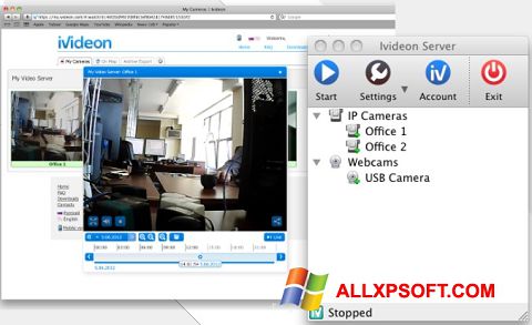 Screenshot Ivideon Server per Windows XP