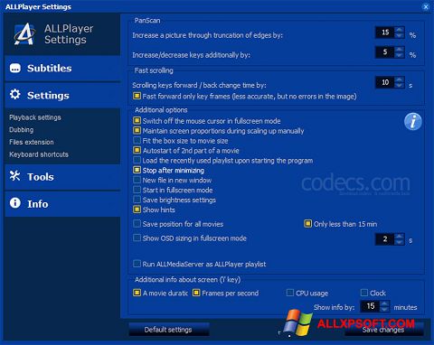 Screenshot ALLPlayer per Windows XP