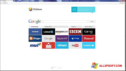 Screenshot Orbitum per Windows XP