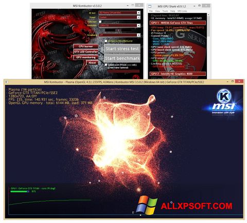 Screenshot MSI Kombustor per Windows XP