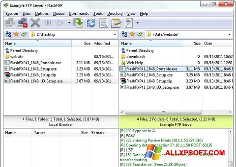 Screenshot FlashFXP per Windows XP