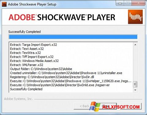 Screenshot Shockwave Player per Windows XP