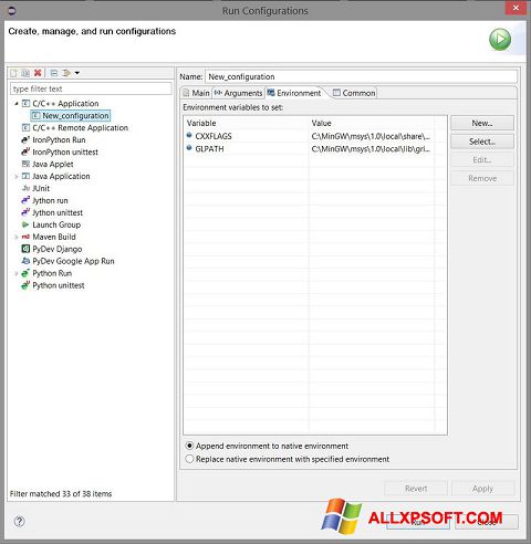Screenshot Eclipse per Windows XP