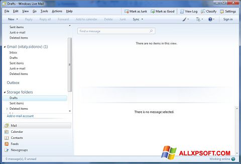 Screenshot Windows Live Mail per Windows XP