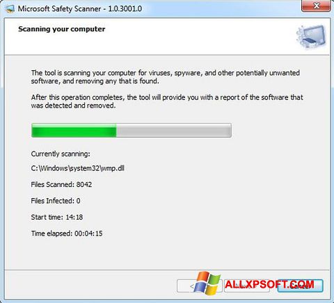 Screenshot Microsoft Safety Scanner per Windows XP