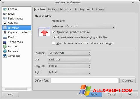 Screenshot SMPlayer per Windows XP