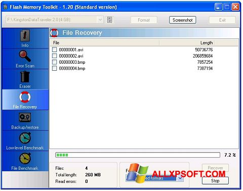 Screenshot Flash Memory Toolkit per Windows XP