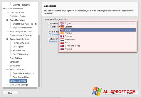 Screenshot Site-Auditor per Windows XP