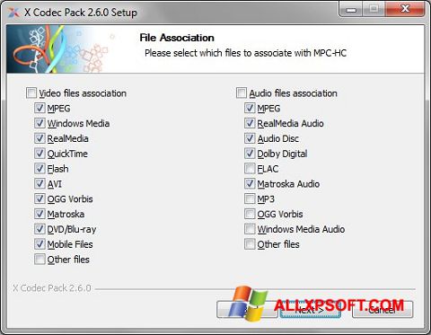Screenshot X Codec Pack per Windows XP