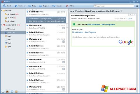 Screenshot FoxMail per Windows XP