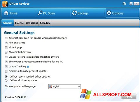Screenshot Driver Reviver per Windows XP