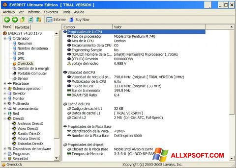 Screenshot EVEREST Ultimate Edition per Windows XP