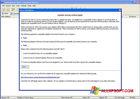 Screenshot CommView for WiFi per Windows XP