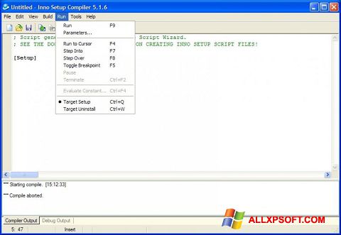 Screenshot Inno Setup per Windows XP