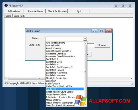 Screenshot PunkBuster per Windows XP