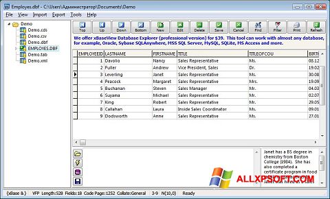 Screenshot DBF Viewer per Windows XP