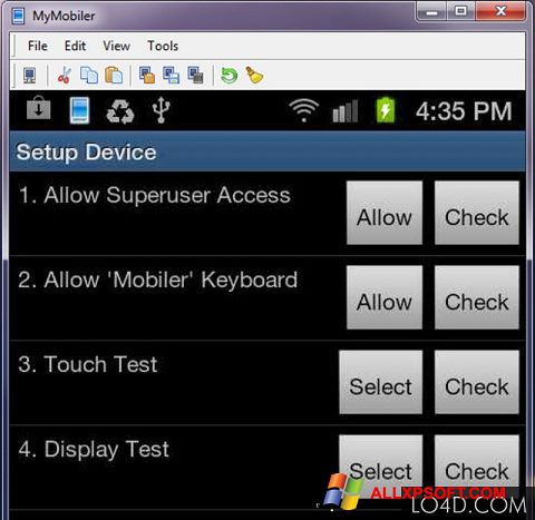 Screenshot MyMobiler per Windows XP