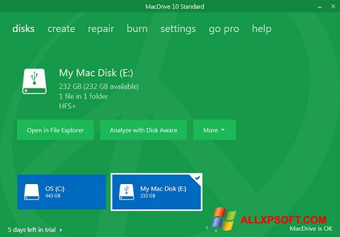 Screenshot MacDrive per Windows XP