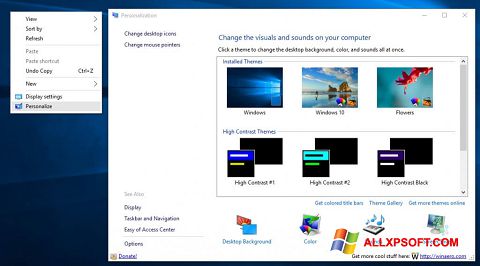 Screenshot Personalization Panel per Windows XP