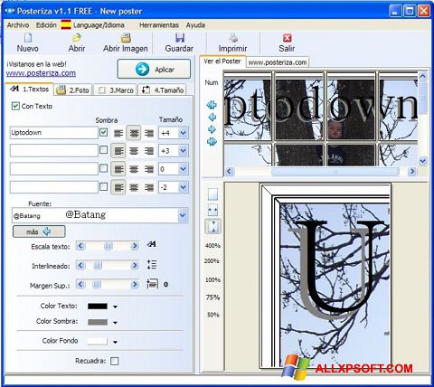 Screenshot Posteriza per Windows XP