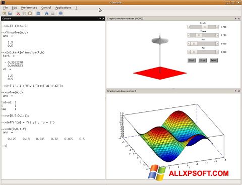 Screenshot Scilab per Windows XP