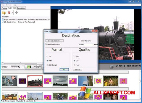 Screenshot Bolide Slideshow Creator per Windows XP
