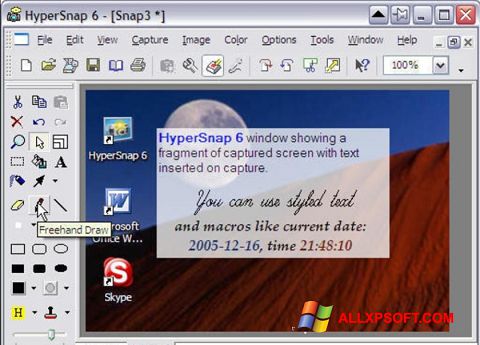 Screenshot HyperSnap per Windows XP