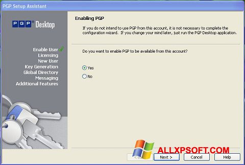 Screenshot PGP Desktop per Windows XP