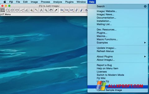 Screenshot ImageJ per Windows XP