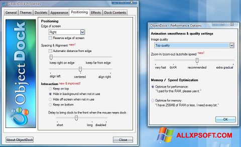 Screenshot ObjectDock per Windows XP