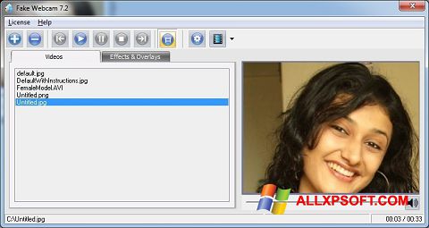 Screenshot Fake Webcam per Windows XP
