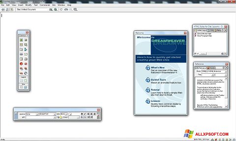 Screenshot Macromedia Dreamweaver per Windows XP