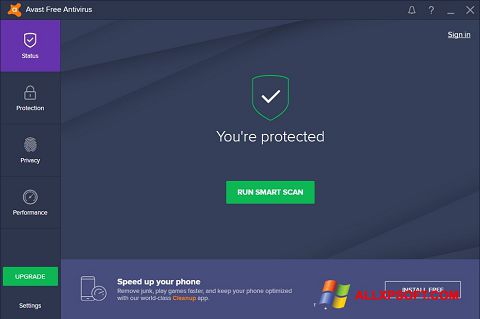 Screenshot Avast Free Antivirus per Windows XP