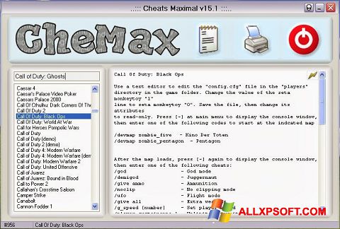 Screenshot CheMax per Windows XP