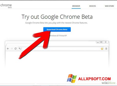 Screenshot Google Chrome Beta per Windows XP