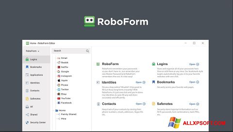 Screenshot RoboForm per Windows XP