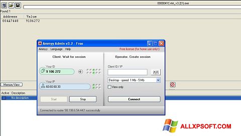 Screenshot Ammyy Admin per Windows XP