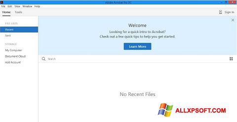 Screenshot Adobe Acrobat Pro DC per Windows XP