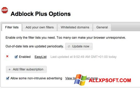 Screenshot Adblock Plus per Windows XP