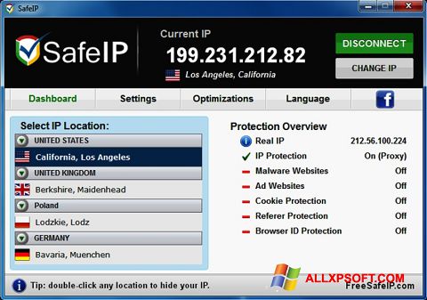 Screenshot SafeIP per Windows XP