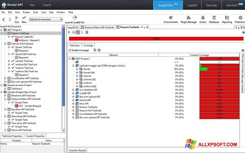 Screenshot SoapUI per Windows XP