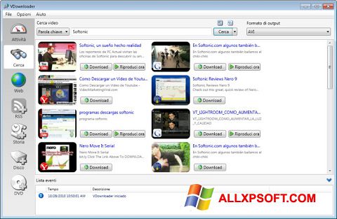 Screenshot VDownloader per Windows XP